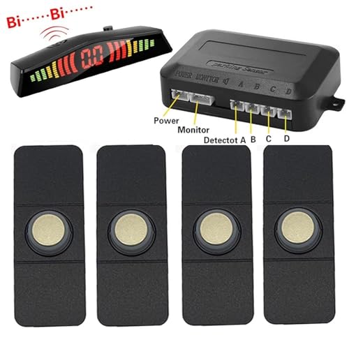 Sensoren RüCkfahrhilfe 13mm Parkplatz Sensor Park Tronic Kit Mit Schalter Mit Bildschirm Umkehr Radare Detektor Alarm Parkplatz RüCkfahrwarner(Gold) von YSQIFBABD