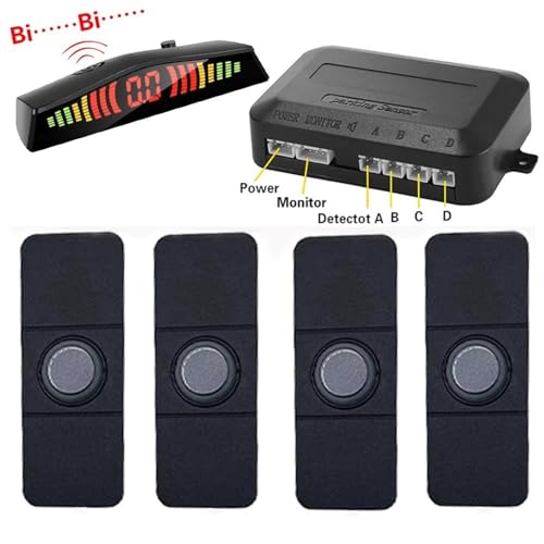 Sensoren RüCkfahrhilfe 13mm Parkplatz Sensor Park Tronic Kit Mit Schalter Mit Bildschirm Umkehr Radare Detektor Alarm Parkplatz RüCkfahrwarner(Grey) von YSQIFBABD