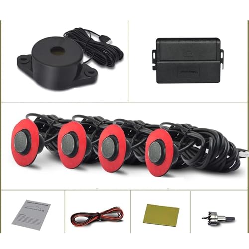 Sensoren RüCkfahrhilfe 16,5mm Parkplatz Sensoren Backup Radar Flugzeug 4 Reverse Hilfe Parktronic Für Stoßstange Einstellbare Tiefe RüCkfahrwarner(Grau) von YSQIFBABD