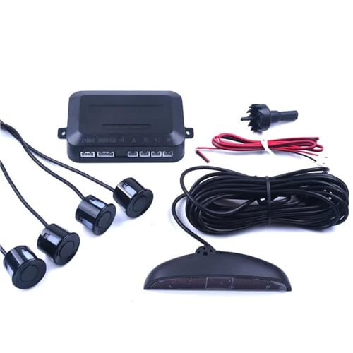Sensoren RüCkfahrhilfe 1Set Auto Parkplatz Sensor Kit Display 4 Sensoren Für Alle Autos Reverse Assistance Backup Radar Monitor RüCkfahrwarner(4 Black) von YSQIFBABD