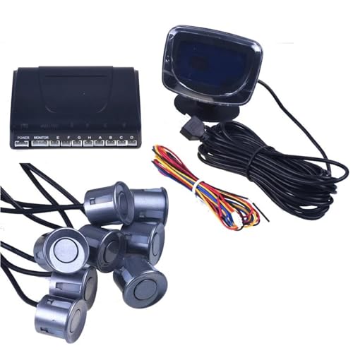 Sensoren RüCkfahrhilfe 1Set Auto Parkplatz Sensor Kit Display 4 Sensoren Für Alle Autos Reverse Assistance Backup Radar Monitor RüCkfahrwarner(8 Gray) von YSQIFBABD