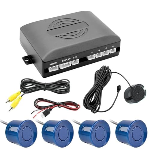 Sensoren RüCkfahrhilfe 22mm AHD Parkplatz Sensor Sicherheit Reverse Backup Unterstützung Radar Auto Zubehör Für AHD Monitor Display RüCkfahrwarner(Blau) von YSQIFBABD