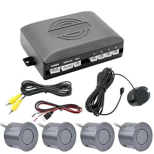 Sensoren RüCkfahrhilfe 22mm AHD Parkplatz Sensor Sicherheit Reverse Backup Unterstützung Radar Auto Zubehör Für AHD Monitor Display RüCkfahrwarner(Grey) von YSQIFBABD