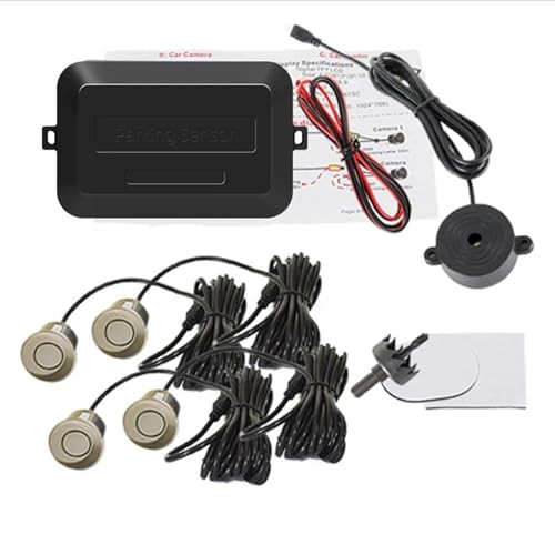 Sensoren RüCkfahrhilfe 4 Sensoren Summer 22mm Auto Parkplatz Sensor Kit Reverse Backup Radar Ton Alarm Anzeige Sonde 12V RüCkfahrwarner(Champagne Gold) von YSQIFBABD