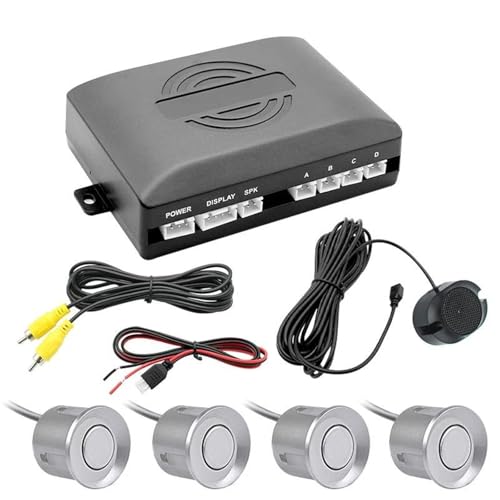 Sensoren RüCkfahrhilfe AHD Auto Video Parkplatz Sensor Reverse Backup Radar Unterstützung Detektor Für Monitor Kamera RüCkfahrwarner(Silber) von YSQIFBABD