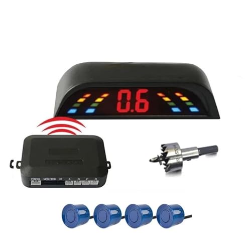 Sensoren RüCkfahrhilfe Auto Auto Parktronic Parkplatz Sensor Mit 4 Reverse Backup Radar-Monitor Detektor Display RüCkfahrwarner(Blau) von YSQIFBABD