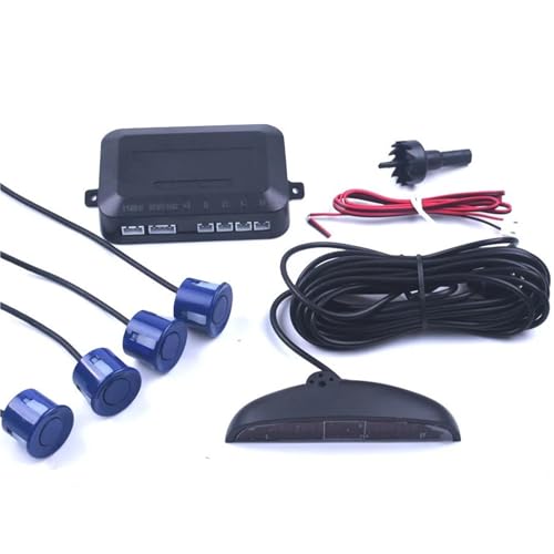 Sensoren RüCkfahrhilfe Auto Auto Parktronic Parkplatz Sensor Mit 4 Sensoren Reverse Backup Auto Parkplatz Radar-Monitor Detektor RüCkfahrwarner(Blau) von YSQIFBABD