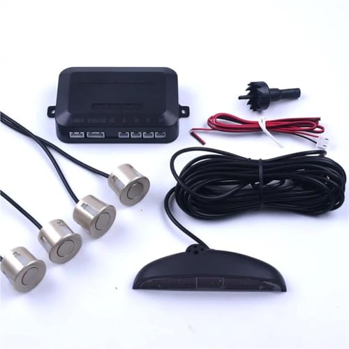 Sensoren RüCkfahrhilfe Auto Auto Parktronic Parkplatz Sensor Mit 4 Sensoren Reverse Backup Auto Parkplatz Radar-Monitor Detektor RüCkfahrwarner(Gold) von YSQIFBABD