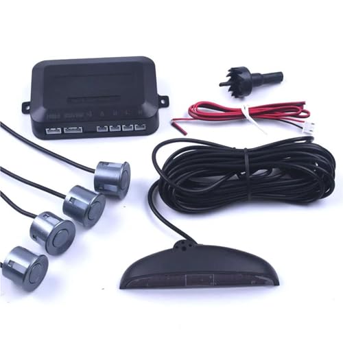 Sensoren RüCkfahrhilfe Auto Auto Parktronic Parkplatz Sensor Mit 4 Sensoren Reverse Backup Auto Parkplatz Radar-Monitor Detektor RüCkfahrwarner(Grey) von YSQIFBABD