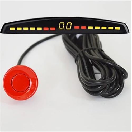 Sensoren RüCkfahrhilfe Auto Parkplatz Sensor Auto Auto Detektor Parktronic Display Reverse Backup Monitor Mit 4 Sensoren RüCkfahrwarner(Rot) von YSQIFBABD