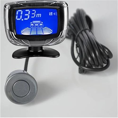 Sensoren RüCkfahrhilfe Auto Parkplatz Sensor Dual CPU LCD Display Mit Schalter 12V Reverse Backup-Sensor Parkplatz Radar-Monitor Detektor RüCkfahrwarner(Grey) von YSQIFBABD