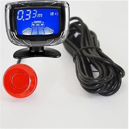 Sensoren RüCkfahrhilfe Auto Parkplatz Sensor Dual CPU LCD Display Mit Schalter 12V Reverse Backup-Sensor Parkplatz Radar-Monitor Detektor RüCkfahrwarner(Rot) von YSQIFBABD
