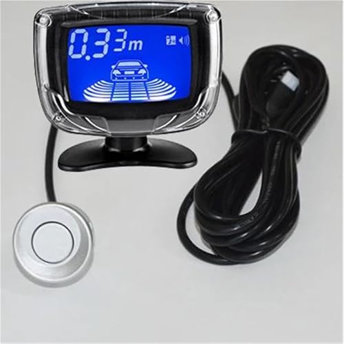 Sensoren RüCkfahrhilfe Auto Parkplatz Sensor Dual CPU LCD Display Mit Schalter 12V Reverse Backup-Sensor Parkplatz Radar-Monitor Detektor RüCkfahrwarner(Silber) von YSQIFBABD