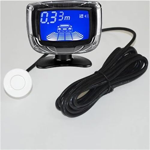 Sensoren RüCkfahrhilfe Auto Parkplatz Sensor Dual CPU LCD Display Mit Schalter 12V Reverse Backup-Sensor Parkplatz Radar-Monitor Detektor RüCkfahrwarner(Weiss) von YSQIFBABD