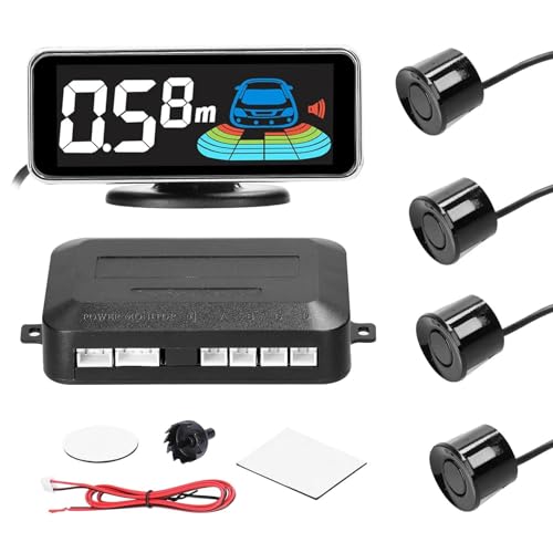 Sensoren RüCkfahrhilfe Auto Parkplatz Sensor Hinten Umkehr Radar W/8 Parken Sensoren Abstand Erkennung LCD Abstand Display RüCkfahrwarner(Black 4pcs) von YSQIFBABD