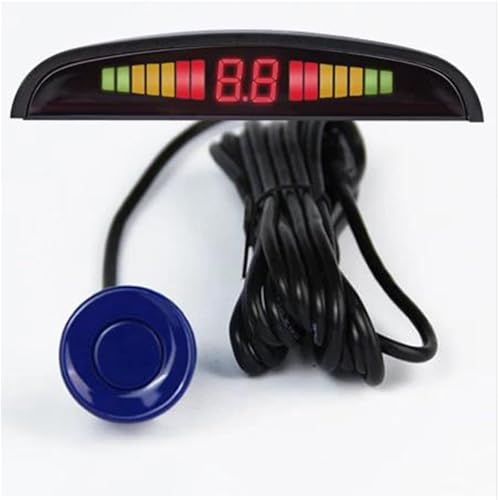 Sensoren RüCkfahrhilfe Auto Parkplatz Sensor Kit Hintergrundbeleuchtung Display Mit Schalter Reverse Backup Monitor Detektor Mit 4 Sensoren RüCkfahrwarner(Blau) von YSQIFBABD