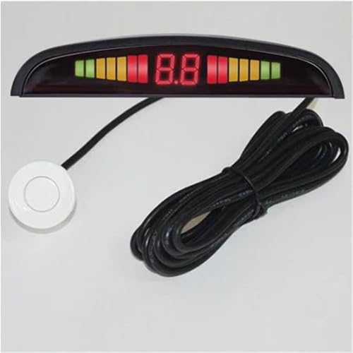 Sensoren RüCkfahrhilfe Auto Parkplatz Sensor Kit Hintergrundbeleuchtung Display Mit Schalter Reverse Backup Monitor Detektor Mit 4 Sensoren RüCkfahrwarner(Weiss) von YSQIFBABD