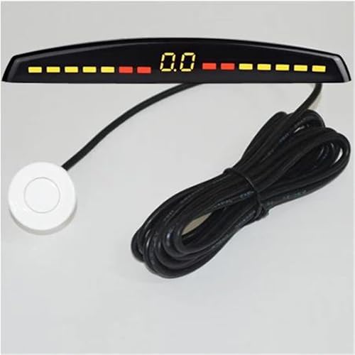 Sensoren RüCkfahrhilfe Auto Parkplatz Sensor Parktronic Display Reverse Backup Auto Parkplatz Radar-Monitor Detektor Mit 4 Sensoren RüCkfahrwarner(Weiss) von YSQIFBABD