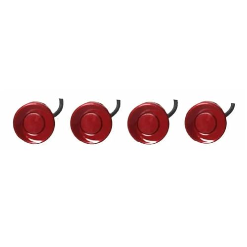 Sensoren RüCkfahrhilfe Auto Parkplatz Sensor Set LCD Display 4 Radar Sonde 65dB Summer Alarm Backup Umkehr Parktronic Monitor Detektor RüCkfahrwarner(Rot) von YSQIFBABD
