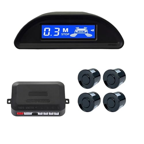 Sensoren RüCkfahrhilfe Auto-Parksensor-Kit Auto Parktronic LCD-Display Mit Hintergrundbeleuchtung Rückfahrkamera-Radar-Monitor 4 Sensoren RüCkfahrwarner(Schwarz) von YSQIFBABD