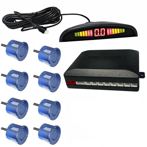 Sensoren RüCkfahrhilfe Auto Parktronic Parkplatz Sensor Mit 8 Sensoren Reverse Backup Parkplatz Radar-Monitor Detektor 22MM RüCkfahrwarner(Blau) von YSQIFBABD