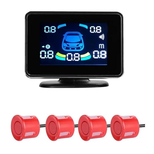 Sensoren RüCkfahrhilfe Einparkhilfe Parktronic Elektronik Rückfahrkamera Einparkhilfe Rückfahrkamera Radargerät RüCkfahrwarner(Rot,4) von YSQIFBABD