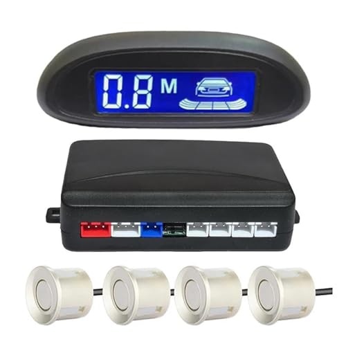 Sensoren RüCkfahrhilfe Mehrere Radar Auto Parktronic Parksensor Kit Radar Hintergrundbeleuchtung Display Backup Monitor Detektor RüCkfahrwarner(Gold) von YSQIFBABD