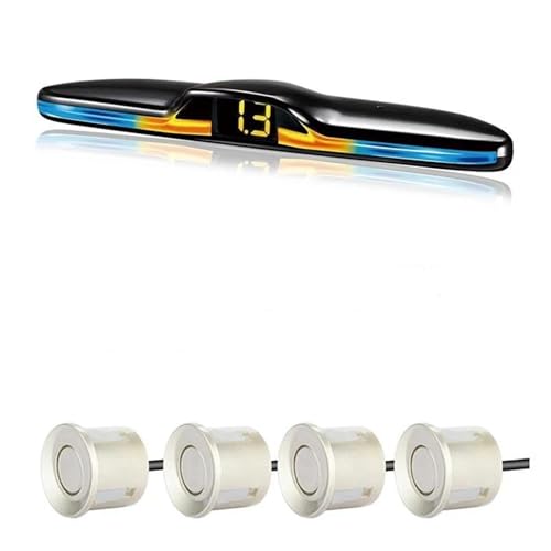 Sensoren RüCkfahrhilfe Mehrere Radar-Parksensor-Kit Hintergrundbeleuchtung Display Backup-Monitor Detektor Assistent 4/6/8 Radarsensor RüCkfahrwarner(Champagne Gold,6) von YSQIFBABD