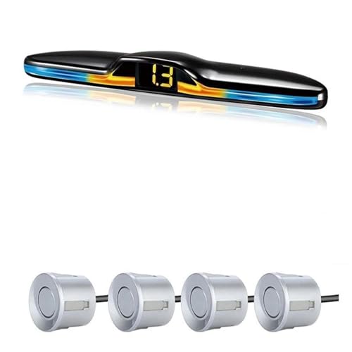 Sensoren RüCkfahrhilfe Mehrere Radar-Parksensor-Kit Hintergrundbeleuchtung Display Backup-Monitor Detektor Assistent 4/6/8 Radarsensor RüCkfahrwarner(Silber,8) von YSQIFBABD