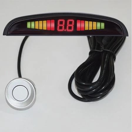Sensoren RüCkfahrhilfe Parkplatz Sensor Mit 4 Sensoren Reverse Backup Auto Parkplatz Radar-Monitor Detektor Hintergrundbeleuchtung Display RüCkfahrwarner(Silber) von YSQIFBABD