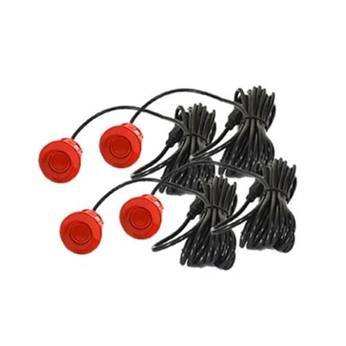 Sensoren RüCkfahrhilfe Parksensor 4 Stück Sensoren 22mm Schwarz Rot Blau Gold Grau Silber Champagner Gold Auto Rückfahrsonde RüCkfahrwarner(Rot) von YSQIFBABD