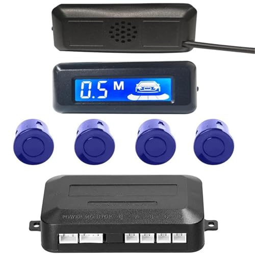 Sensoren RüCkfahrhilfe Parksensor Auto Umkehr Radar Parktronic LCD Auto Parksensor Summer Warnung Mit 4 Parksensoren RüCkfahrwarner(Blau) von YSQIFBABD