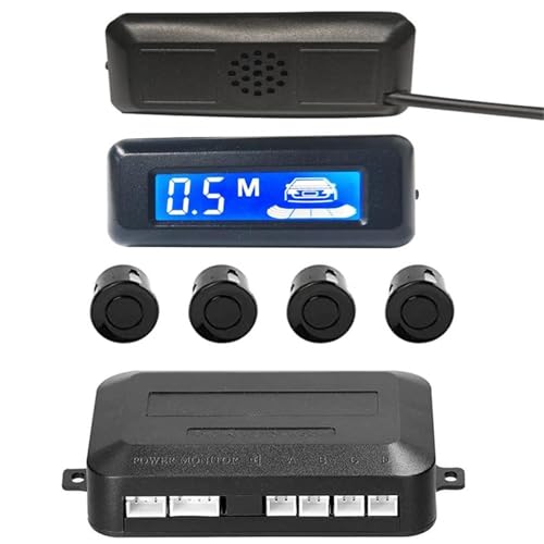Sensoren RüCkfahrhilfe Parksensor Auto Umkehr Radar Parktronic LCD Auto Parksensor Summer Warnung Mit 4 Parksensoren RüCkfahrwarner(Schwarz) von YSQIFBABD