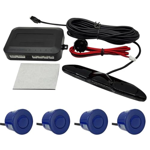 Sensoren RüCkfahrhilfe Parksensor-Hintergrundbeleuchtung Monitor-Display-Kit Rückfahrwarnassistent 4 Sonden RüCkfahrwarner(Blau) von YSQIFBABD