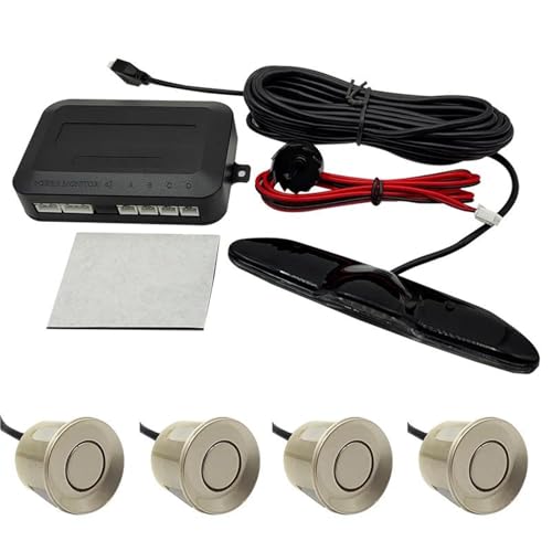 Sensoren RüCkfahrhilfe Parksensor-Hintergrundbeleuchtung Monitor-Display-Kit Rückfahrwarnassistent 4 Sonden RüCkfahrwarner(Champagne Gold) von YSQIFBABD