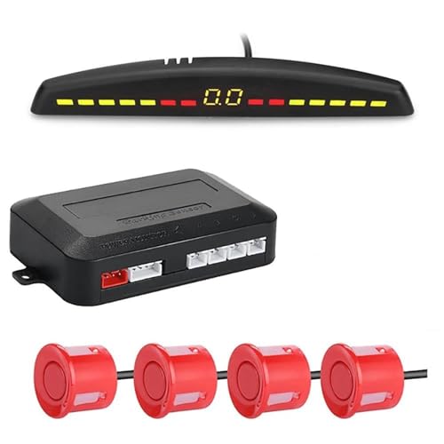 Sensoren RüCkfahrhilfe Parksensor-Kit 22-mm-Sensoren Hintergrundbeleuchtung Display Rückfahrkamera-Backup-Radar-Monitor Sicherheitsalarm RüCkfahrwarner(Rot) von YSQIFBABD