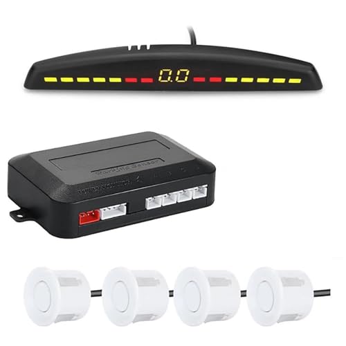 Sensoren RüCkfahrhilfe Parksensor-Kit 22-mm-Sensoren Hintergrundbeleuchtung Display Rückfahrkamera-Backup-Radar-Monitor Sicherheitsalarm RüCkfahrwarner(Weiss) von YSQIFBABD