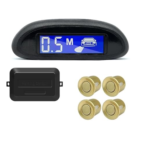 Sensoren RüCkfahrhilfe Parksensor-Kit Auto Parktronic LCD-Display Mit Hintergrundbeleuchtung Rückfahrradar-Monitor 4 Sensoren 22 Mm 12 V RüCkfahrwarner(Gold) von YSQIFBABD