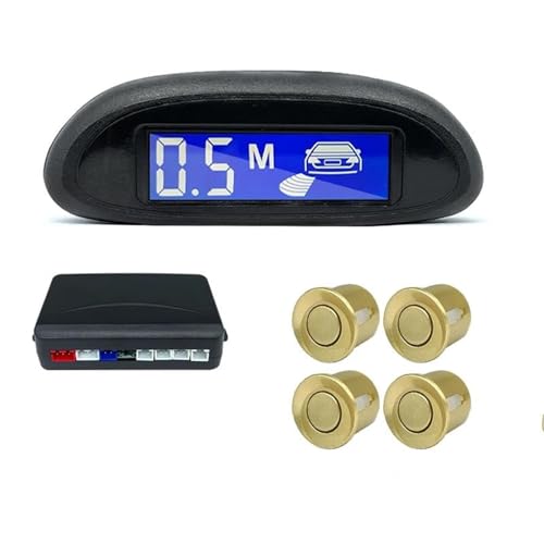 Sensoren RüCkfahrhilfe Parksensor-Kit Auto Parktronic LCD-Display Mit Hintergrundbeleuchtung Rückfahrradar-Monitor 4 Sensoren 22 Mm 12 V RüCkfahrwarner(Gold) von YSQIFBABD