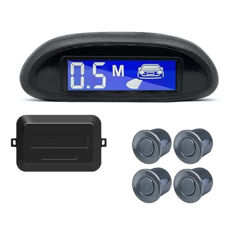 Sensoren RüCkfahrhilfe Parksensor-Kit Auto Parktronic LCD-Display Mit Hintergrundbeleuchtung Rückfahrradar-Monitor 4 Sensoren 22 Mm 12 V RüCkfahrwarner(Grey) von YSQIFBABD