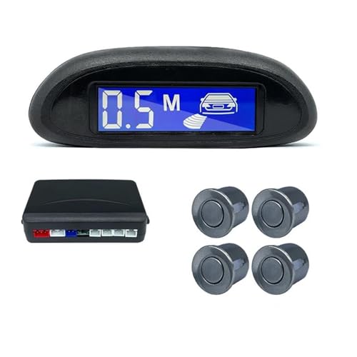 Sensoren RüCkfahrhilfe Parksensor-Kit Auto Parktronic LCD-Display Mit Hintergrundbeleuchtung Rückfahrradar-Monitor 4 Sensoren 22 Mm 12 V RüCkfahrwarner(Grey) von YSQIFBABD