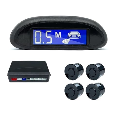 Sensoren RüCkfahrhilfe Parksensor-Kit Auto Parktronic LCD-Display Mit Hintergrundbeleuchtung Rückfahrradar-Monitor 4 Sensoren 22 Mm 12 V RüCkfahrwarner(Schwarz) von YSQIFBABD