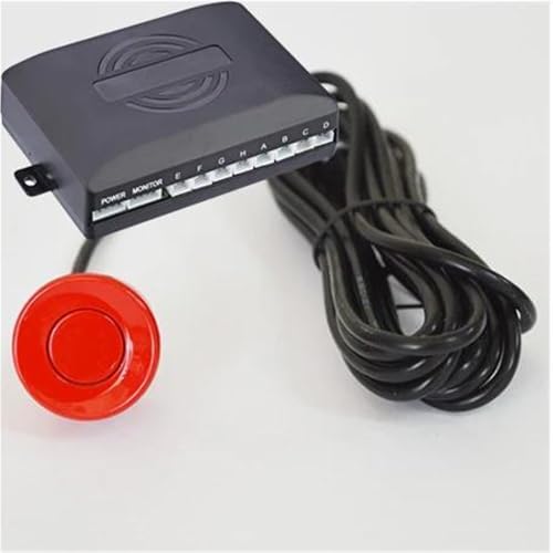 Sensoren RüCkfahrhilfe Parktronic Parkplatz Sensor Kit Mit 8 Sensoren Hintergrundbeleuchtung Display Reverse Backup Radar Monitor Detektor RüCkfahrwarner(Rot) von YSQIFBABD