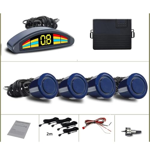 Sensoren RüCkfahrhilfe Vorne Parkplatz Sensor Kit Auto Auto Präfix Parktronic Fahrzeug Assistent Summer Alarm Volumen Nicht Backup Radar RüCkfahrwarner(Dunkelblau) von YSQIFBABD
