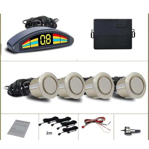 Sensoren RüCkfahrhilfe Vorne Parkplatz Sensor Kit Auto Auto Präfix Parktronic Fahrzeug Assistent Summer Alarm Volumen Nicht Backup Radar RüCkfahrwarner(Golden) von YSQIFBABD