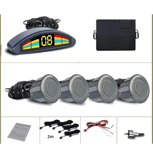 Sensoren RüCkfahrhilfe Vorne Parkplatz Sensor Kit Auto Auto Präfix Parktronic Fahrzeug Assistent Summer Alarm Volumen Nicht Backup Radar RüCkfahrwarner(Grey) von YSQIFBABD