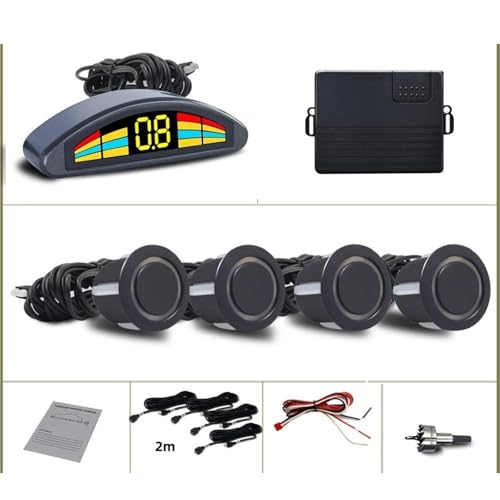 Sensoren RüCkfahrhilfe Vorne Parkplatz Sensor Kit Auto Auto Präfix Parktronic Fahrzeug Assistent Summer Alarm Volumen Nicht Backup Radar RüCkfahrwarner(Matte) von YSQIFBABD
