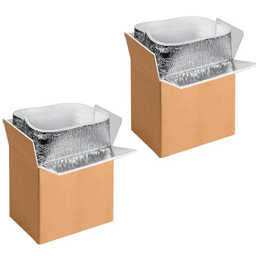 YSSOA Isolierte Versandkartons mit Aluminiumfolien-Auskleidung, Wärmedämmung, Kaltpack-Versandkartons für gefrorene Kühlbox, wiederverwendbare Styropor-Kühlbox, kleiner Versandkarton, 15,2 x 12,7 x YSSOA Isolierte Versandkartons mit Aluminiumfolien-Auskleidung, Wärmedämmung, Kaltpack-Versandkartons für gefrorene Kühlbox, wiederverwendbare Styropor-Kühlbox, kleiner Versandkarton, 15,2 x 12,7 x von YSSOA