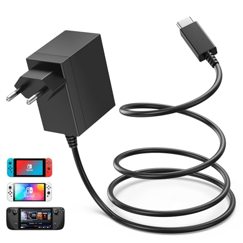 39W Switch Netzteil mit 1.5M/5FT Switch Ladekabel Kompatibel mit Nintendo Switch/Switch Lite/Switch OLED/Switch Deck Dock/Switch Pro Controller, Unterstützt TV Modus, PD Schnellladegerät 39W Switch Netzteil mit 1.5M/5FT Switch Ladekabel Kompatibel mit Nintendo Switch/Switch Lite/Switch OLED/Switch Deck Dock/Switch Pro Controller, Unterstützt TV Modus, PD Schnellladegerät von YSSTKFD