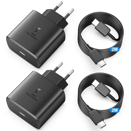 2er-Pack 45W USB C Ladegerät für Samsung Galaxy S24 Ultra/S24+/S23 Ultra/S23+/S22, Tab S10 Ultra/S9 Ultra/S9, Plus/S9 FE/S8/S8 Ultra/S8 Plus, Handy Netzteil Schnellladegerät mit 2M Schnellladekabel 2er-Pack 45W USB C Ladegerät für Samsung Galaxy S24 Ultra/S24+/S23 Ultra/S23+/S22, Tab S10 Ultra/S9 Ultra/S9, Plus/S9 FE/S8/S8 Ultra/S8 Plus, Handy Netzteil Schnellladegerät mit 2M Schnellladekabel von YSSTKFD